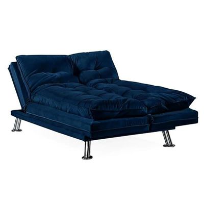 Home Amos Sofa Cum Bed I Sleeping Fabric Sofa I Three Seat Sofabed I Modern Design Living Room Sofa Color (Navy Blue)