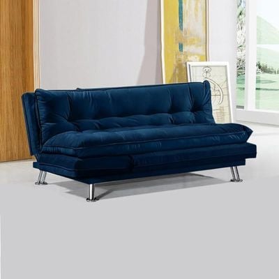 Home Amos Sofa Cum Bed I Sleeping Fabric Sofa I Three Seat Sofabed I Modern Design Living Room Sofa Color (Navy Blue)