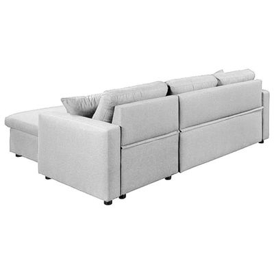 Diwan Sofa Cum Bed With Cushions L-Shaped Storage Space | Convertible Living Room Furniture (Beige)