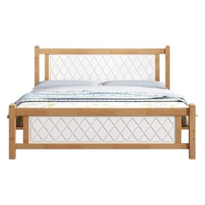 Home Brooklyn Comfortable Wooden Bed Strong And Sturdy Modern Design Bed Frame (Queen 150x190cm, Oak-White)