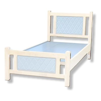 Home Brooklyn Comfortable Wooden Bed Strong And Sturdy Modern Design Bed Frame (Twin 120x190cm, White)