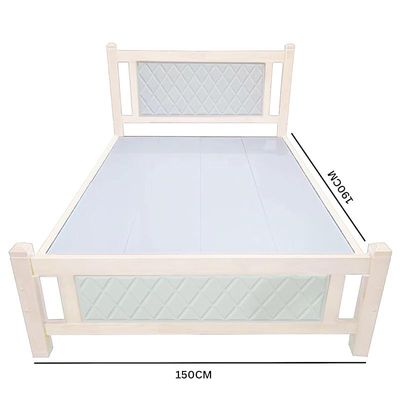 Home Brooklyn Comfortable Wooden Bed Strong And Sturdy Modern Design Bed Frame (Queen 150x190cm, White)