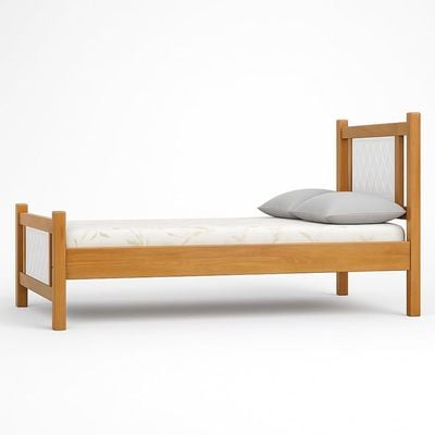 Home Brooklyn Comfortable Wooden Bed Strong And Sturdy Modern Design Bed Frame (Single 90x190cm, Oak-White)