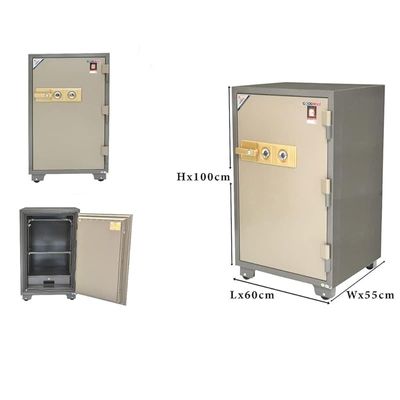Safe Locker Box Fire Resistant, Waterproof 200kg Handle-Keys Brown KKS200