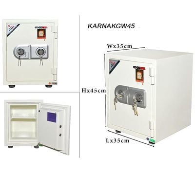 Safe Box Locker with Handle 2-Keys Fire Resistant, Waterproof for Home, Office, Hotel, Privacy Room, Bank, etc Size 35x45x35 CM 45-KG KLGW45
