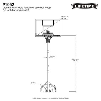50IN Basketball, Front Court Portable, Speed Shift, Slam-it