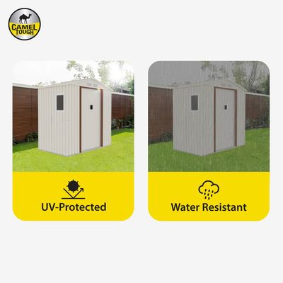 CamelTough Outdoor Metal Storage Shed, 7X4.2 feet, Garden Metal Shed Weather Resistant Beige, CT-640 CamelTough Outdoor Metal Storage Shed, 7X4.2 feet, Garden Metal Shed Weather Resistant Beige, CT-640