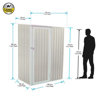 CamelTough Outdoor Metal Storage Shed, 4.7X3 feet, Garden Metal Shed Beige, CT-642 CamelTough Outdoor Metal Storage Shed, 4.7X3 feet, Garden Metal Shed Beige, CT-642