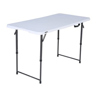 Lifetime 4 Ft Height Adjustable Fold-In-Half Table, Rectangle, Residential, White Granite Colour, LFT-80509