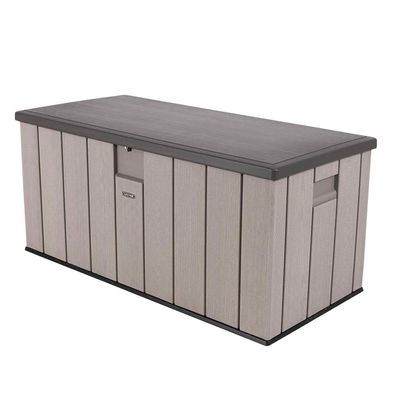 Lifetime Deck Box 150 Gallon (567.8 Litres), 150.2L x 71.8W x 70H cm  10-Year Limited Warranty, LFT-60362. Lifetime Deck Box 150 Gallon (567.8 Litres), 150.2L x 71.8W x 70H cm  10-Year Limited Warranty, LFT-60362.