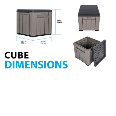 Lifetime 25 Gallon Outdoor Storage Deck Box Cube 5-Year Limited Warranty, 60372U