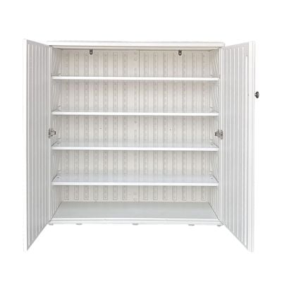 CamelTough Shoe Cabinet with 4 Shelves & 2 Doors 87L x 38W x 92H cm Shoes Storage Rack for Hallway Entryway, Outdoor Storage Box for Organizing Books, Garden Tools, 1-Year Warranty, White, HTC-CT-638