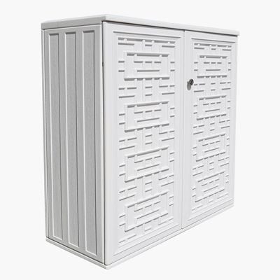 CamelTough Shoe Cabinet with 4 Shelves & 2 Doors 87L x 38W x 92H cm Shoes Storage Rack for Hallway Entryway, Outdoor Storage Box for Organizing Books, Garden Tools, 1-Year Warranty, White, HTC-CT-638
