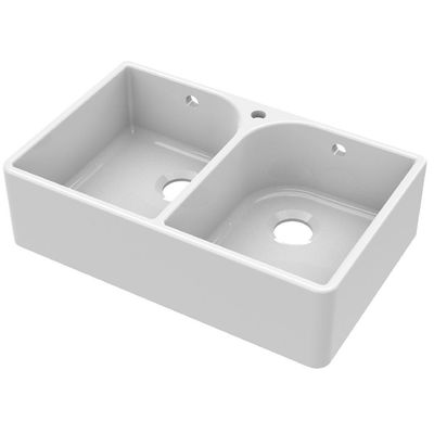 Double Butler Sink with Full Weir & Overflow 795x500x220