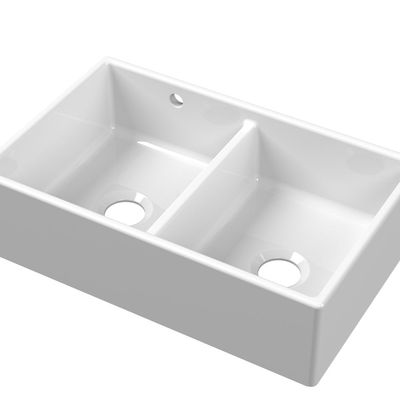 Double Butler Sink with Stepped Weir & Overflow 795x500x220