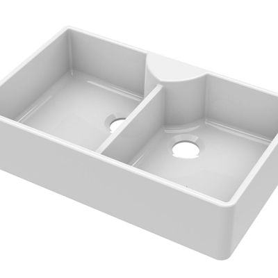 Double Butler Sink with Stepped Weir 895x550x220