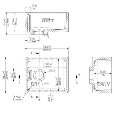 Belfast Sink 460x380x205