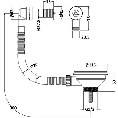 Basket Stainer Waste with Round Overflow