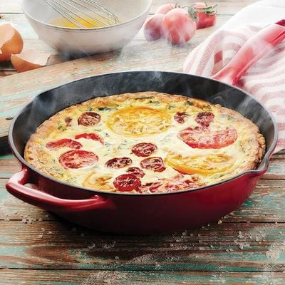 Tramontina Enameled Cast Iron Skillet | 10in Non-stick Frying Pan Grill Wok| Red.