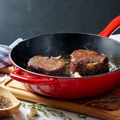 Tramontina Enameled Cast Iron Skillet | 10in Non-stick Frying Pan Grill Wok| Red.