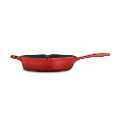 Tramontina Enameled Cast Iron Skillet | 10in Non-stick Frying Pan Grill Wok| Red.