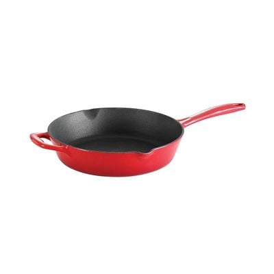 Tramontina Enameled Cast Iron Skillet | 10in Non-stick Frying Pan Grill Wok| Red.