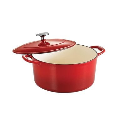 Tramontina Enameled Cast Iron Dutch Oven | 5.5 Quart Capacity Non-stick Dutch Oven Pot With Lid | Red.