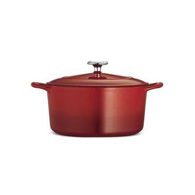 Tramontina Enameled Cast Iron Dutch Oven | 5.5 Quart Capacity Non-stick Dutch Oven Pot With Lid | Red.