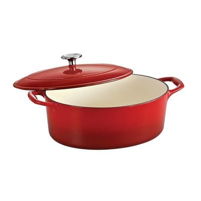 Tramontina Enameled Cast Iron Dutch Oven | 7 Quart Capacity Non-stick Dutch Oven Pot With Lid | Red.