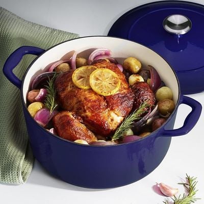 Tramontina Enameled Cast Iron Dutch Oven | 5.5 Quart Capacity Non-stick Dutch Oven Pot With Lid | Blue.