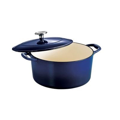 Tramontina Enameled Cast Iron Dutch Oven | 5.5 Quart Capacity Non-stick Dutch Oven Pot With Lid | Blue.