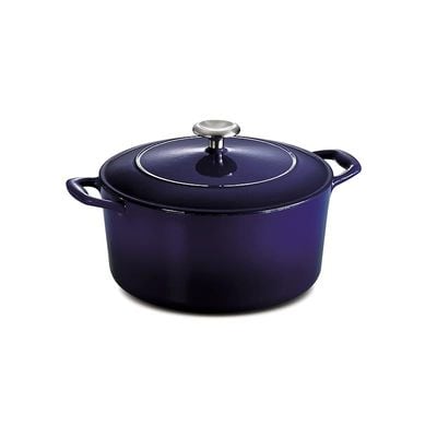 Tramontina Enameled Cast Iron Dutch Oven | 5.5 Quart Capacity Non-stick Dutch Oven Pot With Lid | Blue.