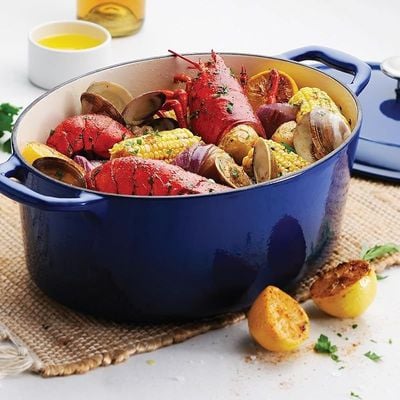 Tramontina Enameled Cast Iron Dutch Oven | 7 Quart Capacity Non-stick Dutch Oven Pot With Lid | Blue.