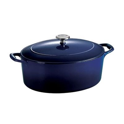 Tramontina Enameled Cast Iron Dutch Oven | 7 Quart Capacity Non-stick Dutch Oven Pot With Lid | Blue.