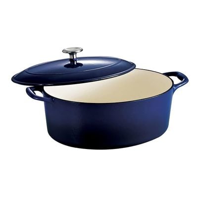 Tramontina Enameled Cast Iron Dutch Oven | 7 Quart Capacity Non-stick Dutch Oven Pot With Lid | Blue.