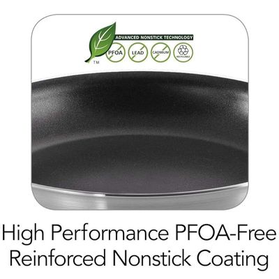 Tramontina Professional 25cm Aluminum Frying Pan with Starflon Premium Interior PFOA Free Nonstick Coating and Brushed Exterior Finish