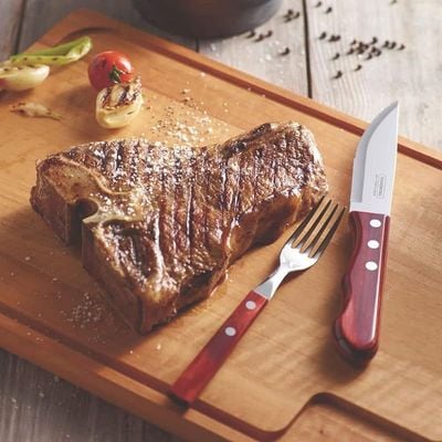 Tramontina 47x30cm Muiracatiara Wood Rectangular Barbecue Cutting and Serving Board with Varnish Finish