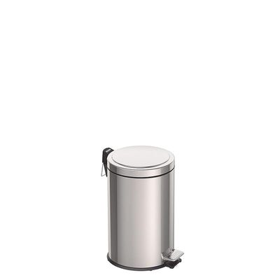 Tramontina 12 Liter Stainless Steel Pedal Trash Bin with a Polished Finish and Removable Internal Bucket