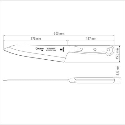 Tramontina Century 24025107 Cooks Knife, 7-Inch Blade Length, Silver/Black