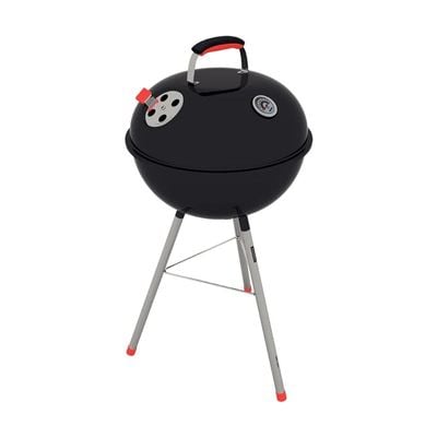 Tramontina TCP 450L Charcoal Grill with Enameled Steel Lid with Thermometer, Stainless Steel Grate and Utensils