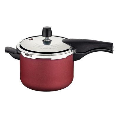Tramontina Vancouver Pressure Cooker Red 20 cm 4.50 Litre capacity | 4 Safety Valves and Locking system