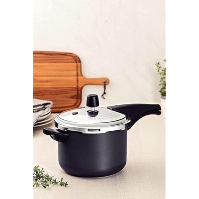 Tramontina Vancouver 20cm 4.5L Graphite Aluminum Pressure Cooker with Interior and Exterior Starflon Max PFOA Free Nonstick Coating