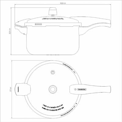 Tramontina Vancouver 24cm 6L Graphite Aluminum Pressure Cooker with Interior and Exterior Starflon Max PFOA Free Nonstick Coating