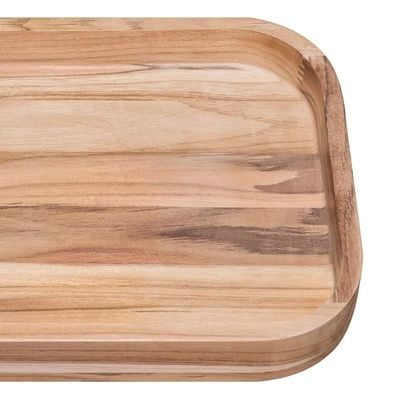 Tramontina 46x30cm Teak Wood Rectangular Barbecue Tray with Natural Finish