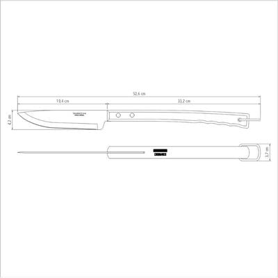 Tramontina Churrasco 3-Pieces Stainless Steel Barbecue Utensil Set with Wood Handles