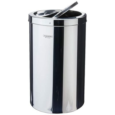 Tramontina 20 Liter Stainless Steel Swing Trash Bin with a Scotch Brite Finish