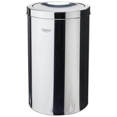 Tramontina 20 Liter Stainless Steel Swing Trash Bin with a Scotch Brite Finish