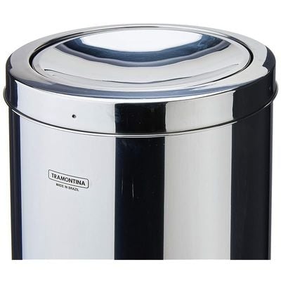 Tramontina 20 Liter Stainless Steel Swing Trash Bin with a Scotch Brite Finish