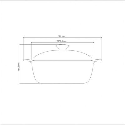 Tramontina Lyon 24cm 3.7L Red Forged Aluminum Casserole with Interior Starflon High Performance PFOA Free Nonstick Coating