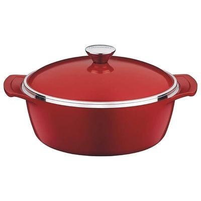 Tramontina Lyon 24cm 3.7L Red Forged Aluminum Casserole with Interior Starflon High Performance PFOA Free Nonstick Coating